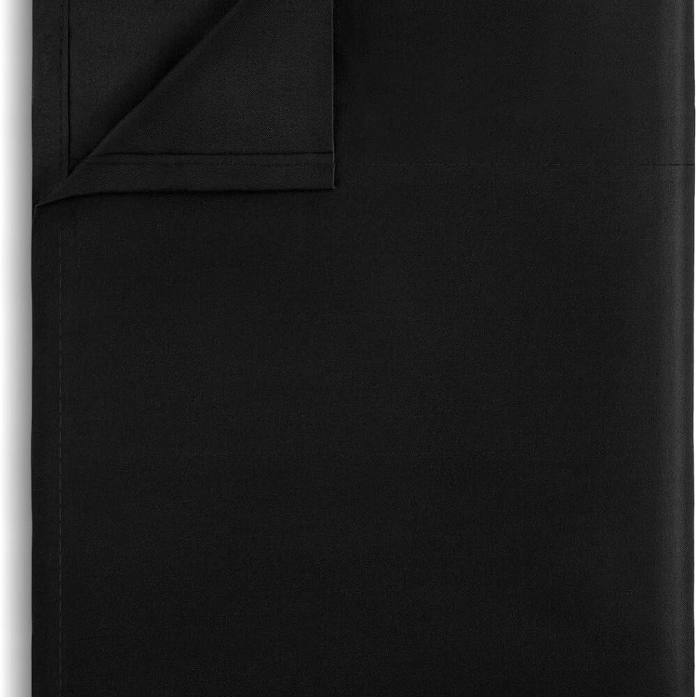 Breathable Black Twin Flat Sheet - 1800 Microfiber with Long-Lasting Durability